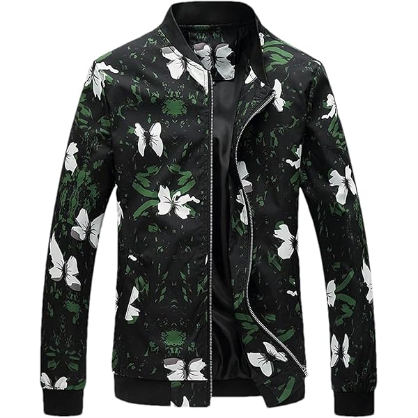 Zadaos Spring Autumn Men'S Bomber Jacket Men Floral Printed