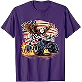 Bald Eagle Monster Truck - USA American Flag 4th Of July T-Shirt