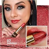 Oulac Metallic Shine Lipstick Set Orange Coral Full Coverage Vegan Cruelty-Free view 2