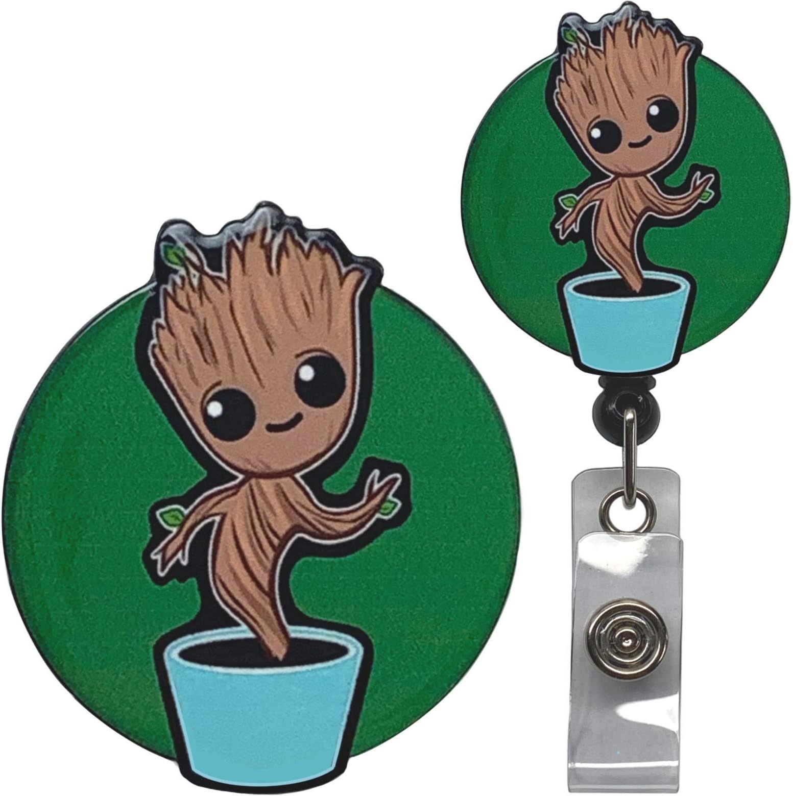 Real CharmingSuperhero Real Charming Retractable Heavy Duty Belt Clip Metal ID Badge Holder Badge Reel (Groo BC)