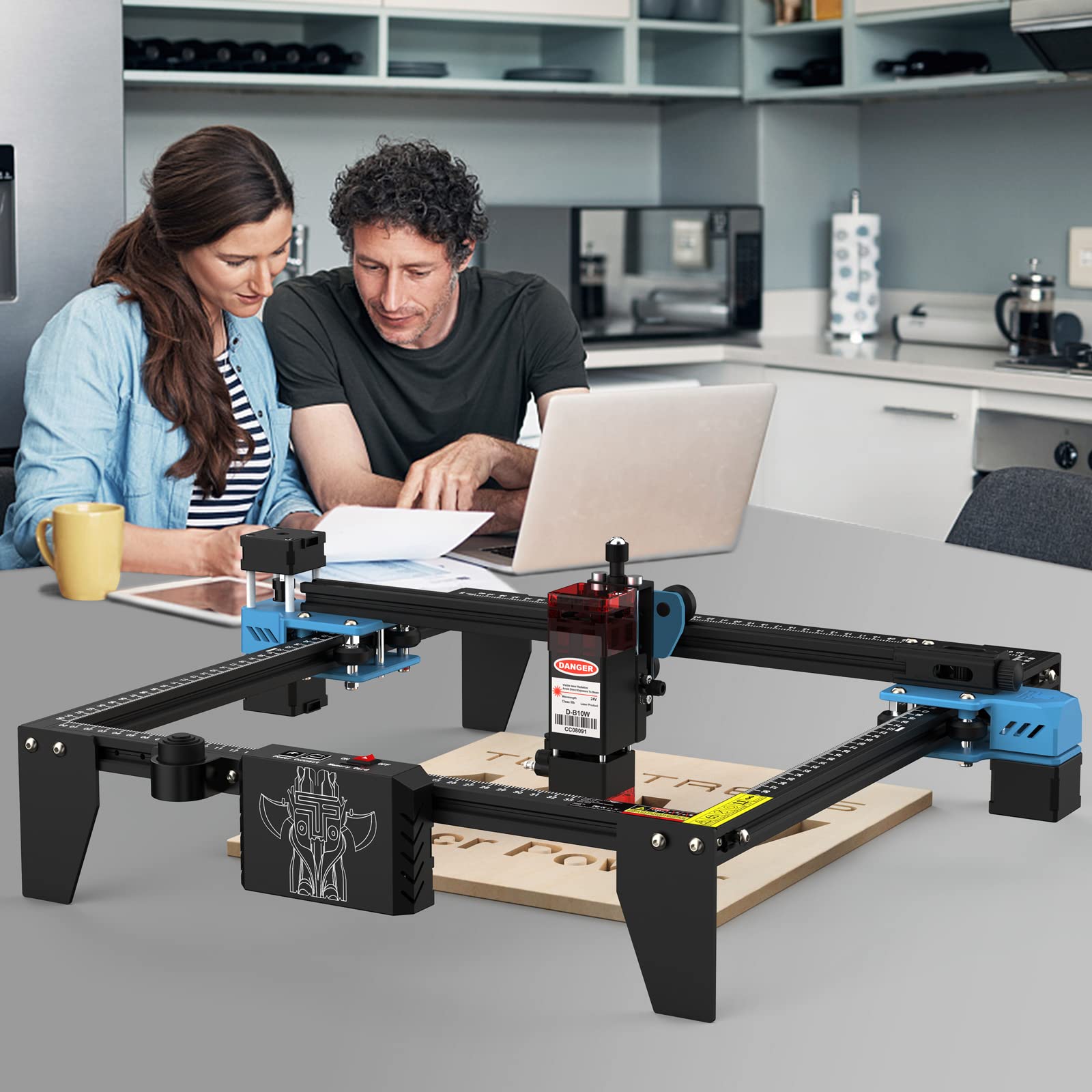 TTS-10 PRO 10W Laser Engraver,Laser Cutter,Laser Engraving Machine,0.06mm Laser Spot 30000mm/min, Offline Usage CNC Laser Engravers for Wood Metal Acrylic Glass Leather