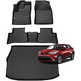 Jenofa-Floor Mats for Toyota CHR 2018-2023 Cargo Mat Car Mats for CHR All Weather Floor Liner Custom Fit Automotive Non-Slip Waterproof Protection Full Set Accessories