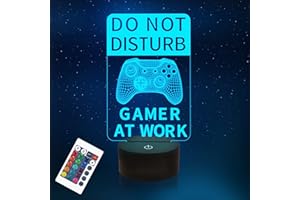 YuanDian Do Not Disturb Gamer at Work Night Light,Gamepad Graphic Video Games Gamer Gift Funny 3D Illusion Lamp 16 Colors Changing Touch & Remote Control for Men Teenagers and Kids
