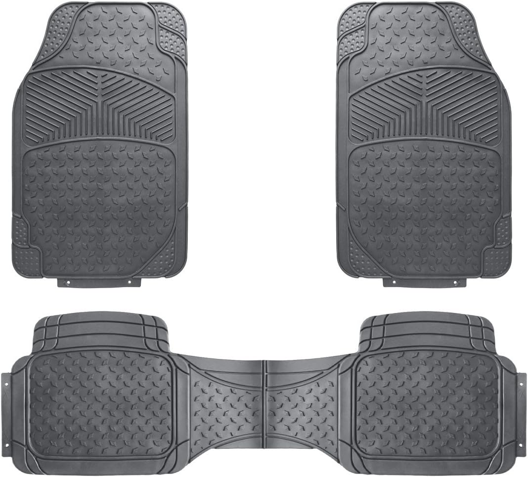 Copap 3pcs Rubber Floor Mats Universal Fit Mat for Car SUV