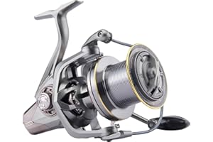 HAUT TON Spinning Reel 8000/9000/10000/12000/14000,6+1BB Metal Surf Fishing Reels,4.8:1 Gear Ratio 55lbs Drag Heavy Long Casting Inshore Saltwater Monster Fish