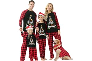 OAKFashion Christmas Pajamas for Family, Xmas Pajamas Family Christmas Pjs Matching Sets Holiday Nightwear Jammies