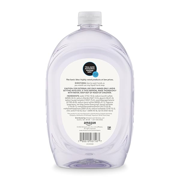 AMAZON BASICS GENTLE & MILD CLEAR LIQUID HAND SOAP REFILL, TRICLOSAN-FREE, DERMATOLOGIST-TESTED, PH BALANCED, CRUELTY-FREE, 50 FLUID OUNCES, 1-PACK (PREVIOUSLY SOLIMO)