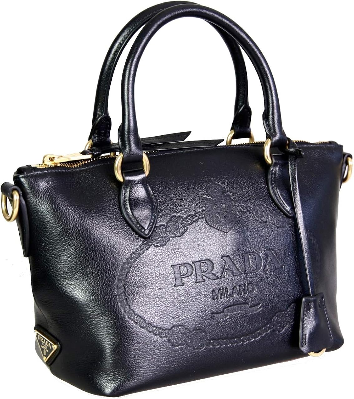 Prada Damen Schwarz Leder Schultertasche 1BA111: Amazon.de: Schuhe ...