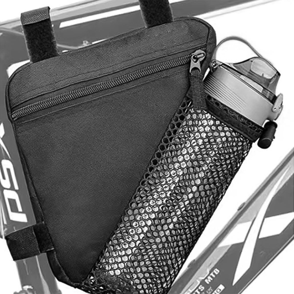 ZONADAH Bicycle Frame Bag Triangle Water Bottle Holder Front Storage Pouch Cycling Frame Pack for Bike Lock Tools Rain Jacket Accessories