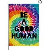 pingpi Inspiration Quote Garden Flag Vertical Double Sided, Be A Good Human Flag Yard Outdoor Decoration 12.5 x 18 Inch