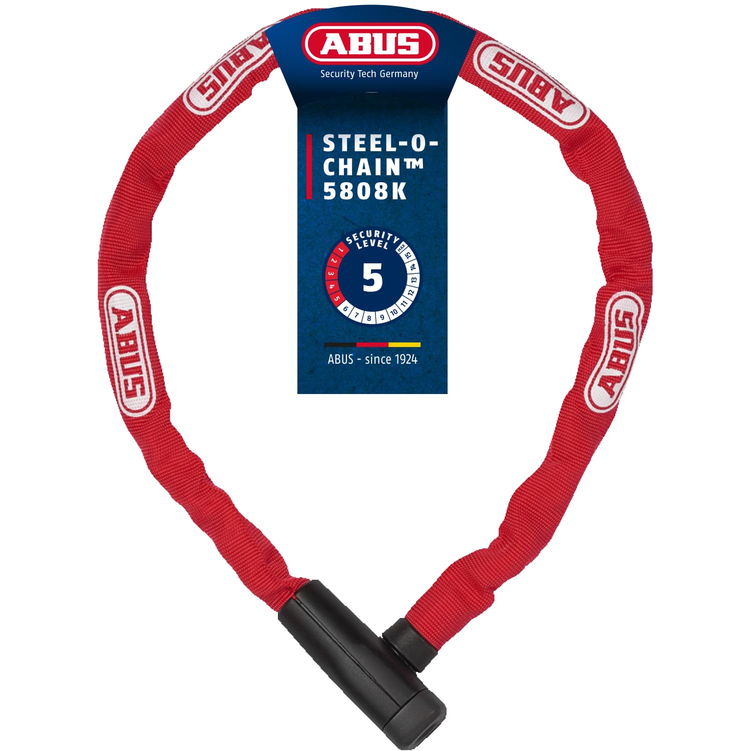 ABUS Steel-O-Chain 5805K Chain Lock - Steel Bicycle Lock - Security Level 5