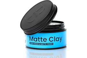 B BELÏZ Strong Hold Matte Clay Pomade – No Shine Hair Styling Clay for Men – Water-Based & Easy to Wash Out – Texturizing & Volumizing for All Hair Types – 3.38 Oz