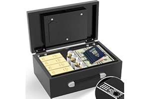 GUVELI Portable Safe Box for Home with Alarm and Silent Modes, Digital Home Safes Money Safe Box with Hand Grip, Lock Box Sto