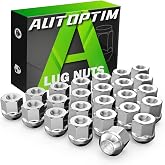 AUTOPTIM M14x1.5 Open End Lug Nuts - 24 Pcs Chrome Conical Seat Nuts | Replacement Chevy Silverado 1500 Tahoe Suburban Express GMC Sierra RAM 1500, Ford F150 Aftermarket Wheel Nuts, 3/4"(19mm) Hex