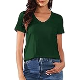 PALINDA Women's Classic Fit T Shirts Short Sleeve V Neck Casual Tee Shirt Summer Tops