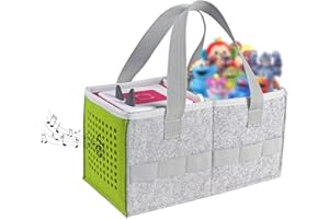 WAEKIYTL Tote Bag for Toniebox Starter Set, Outdoor Carrying Case Portable Hand Bag for Toniebox Audio Player and Tonies Figures, Kids Felt Carrying Bag Organizer with Handle (Green)