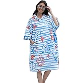 NUBURGREY Surf Poncho Hooded Beach Towel Quick Dry, Terry Cloth Changing with Oversize Pockets, Swim Cover Up for Adults Men & Women Surfing Beach Aquatics, Gift for Swimmer Lovers