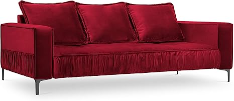 Interieurs 86 Triomphe Velour 3 Seater Sofa Red 216 X 98 X 85 Cm Amazon De Home Kitchen