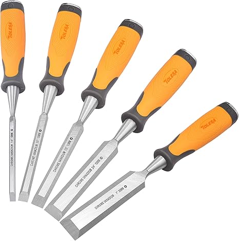 Amazon Tolesa ノミセット 木工用のみ 溝掘り 仕上げ 面取り Diy 大工道具 追入れのみ 鑿セット 5本組 6 10 13 19 25mm のみセット