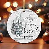 Memorial Ornaments for Loss of Loved One - Forever in Our Heart in Memory of Loved One Gifts - Memorial Ornament for Christmas Tree - Bereavement Gift Ideas - Sympathy Gift (A9)