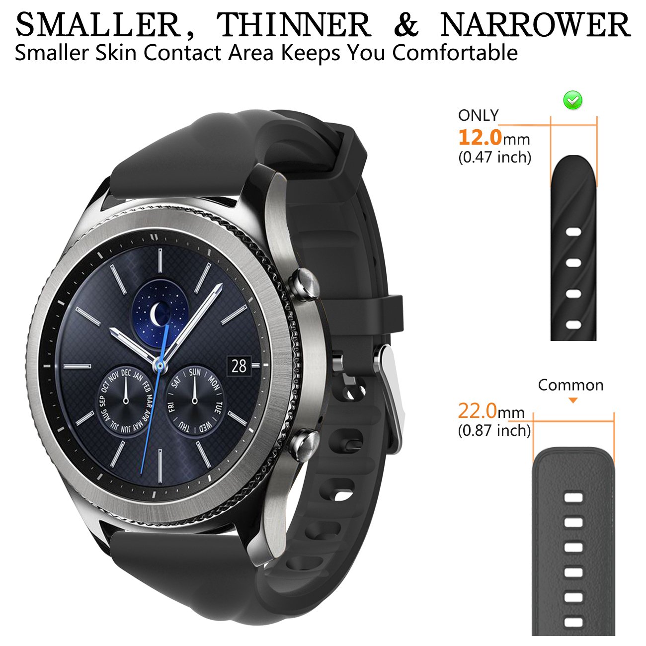 Gear S3 Bandas, correa de reloj de silicona de liberación rápida ...