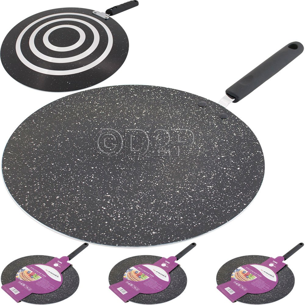 Pancake Fry PAN Non Stick ROTI TAWA Heat CONCAVE DOSA Crepe PARATHA French Toast (35cm)