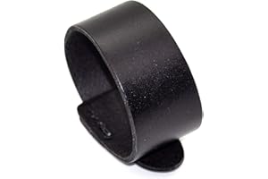 Mgutillart Punk Alloy Buckle Cuff Wristband Wide Leather Bracelet