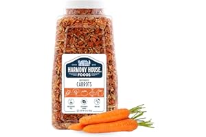 Harmony House Foods Dehydrated Diced Carrots - Air Dried Vegetables for Soup and Cooked Dishes, Great for Camping, Survival, and Backpacking, 15 Ounce Jar