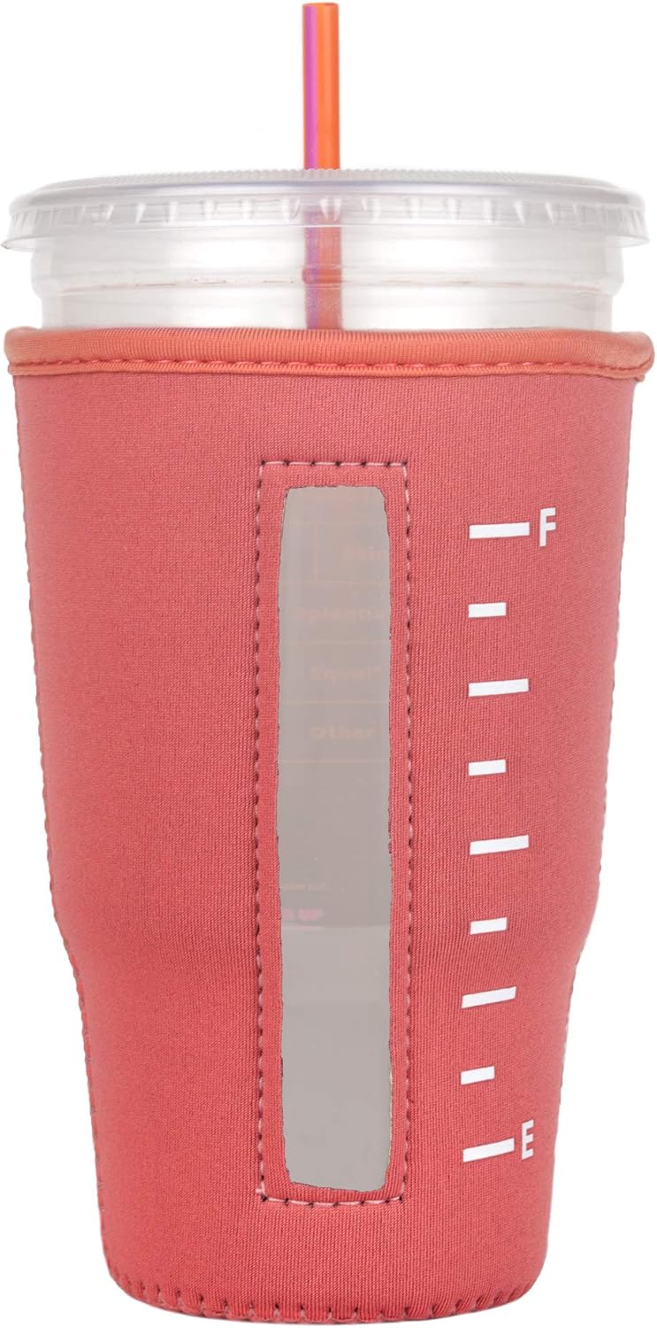 Insulated Neoprene Cup Sleeve/Holder for Iced Beverages