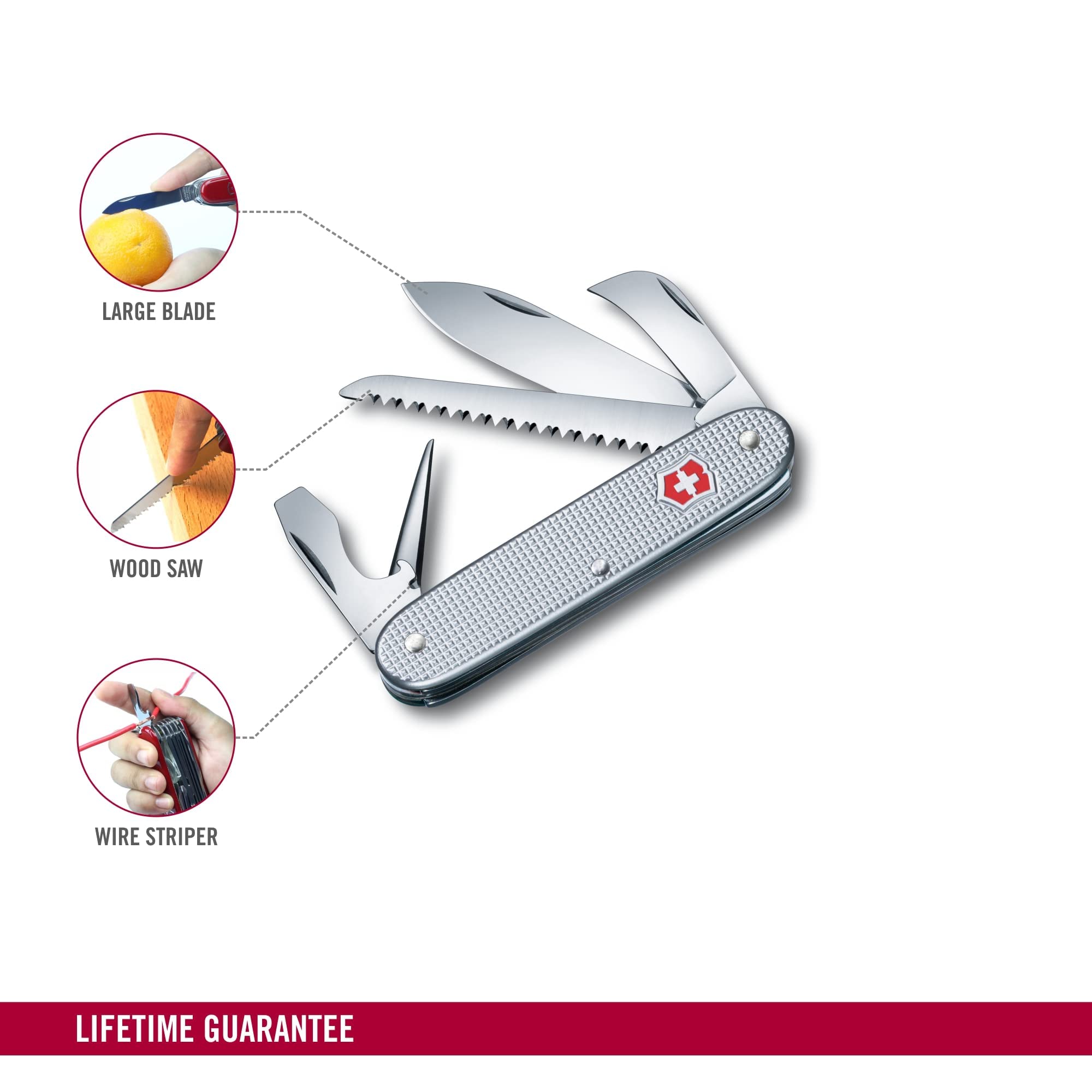 Victorinox Swiss Army 7 Alox, Schweizer Taschenmesser, Multitool, Swiss Army Knife mit 7 Funktionen, Holzsäge, Stech-Bohrahle 3