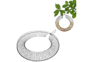 Peanut Wreath Bird Feeder, Large Capacity Carbon Steel Wild Bird Feeder with Hanging Hook for Garden Outdoor (Black)