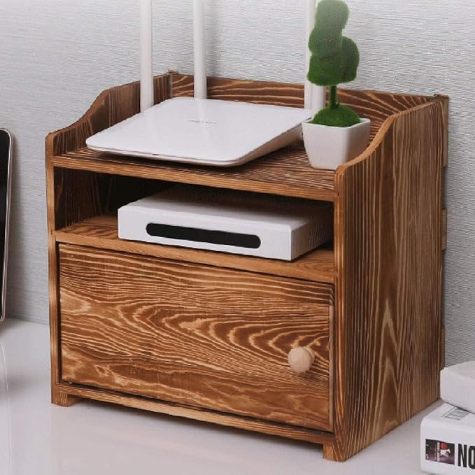 Floating shelf Wooden Routers Remotes Control Holder WIFI Router