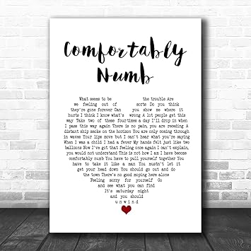 Amazon Com Comfortably Numb White Heart Song Lyric Art Music