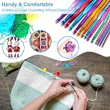 Tiiduo 37 PC Crochet Hooks Set Aluminum Ergonomic Handles with Markers view 2