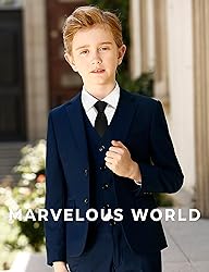 Marvelous World Boys Navy Slim Fit Suits Set Formal