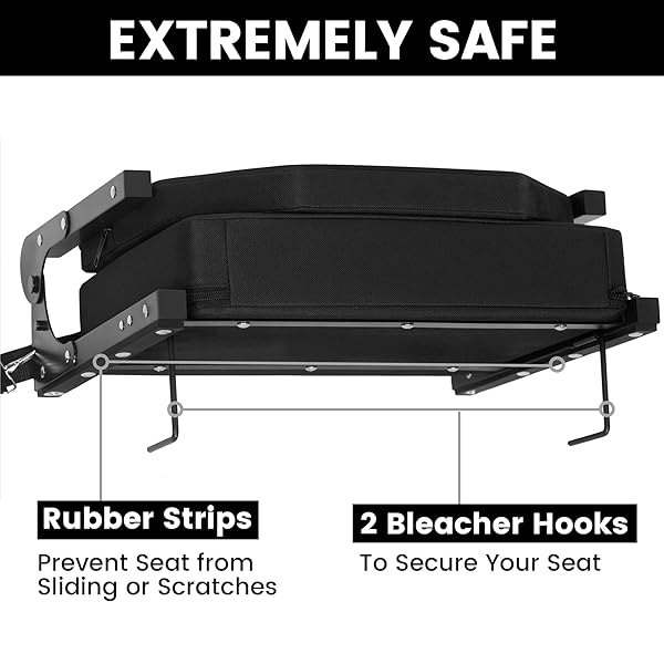 JAUNTIS STADIUM SEATS FOR BLEACHERS, BLEACHER SEATS WITH ULTRA PADDED COMFY FOAM BACKS AND CUSHION, WIDE PORTABLE STADIUM CHAIRS WITH BACK SUPPORT AND SHOULDER STRAP