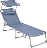 SONGMICS Sun Lounger Folding Chair 193 x 53 x 29 cm Blue GCB192Q01 view 4