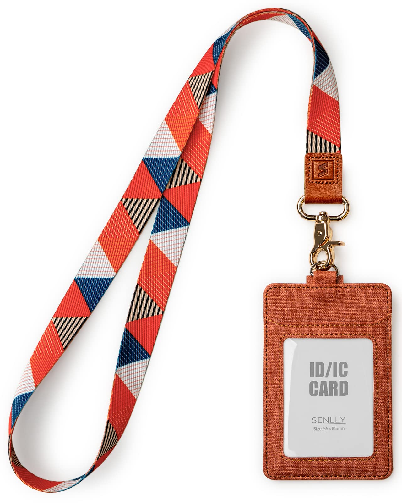 SENLLY ID Badge Holder Gift with Cute Neck Lanyard Strap, 2 Card Slots and 1 Clear ID Window, for Women and Men,Free Size