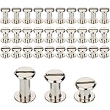TecUnite 75 Pieces Screw Post Metal Chicago Screws Binding Screw Leather Screw Nail Rivet Button Solid Belt Tack Screw, 1/4, 