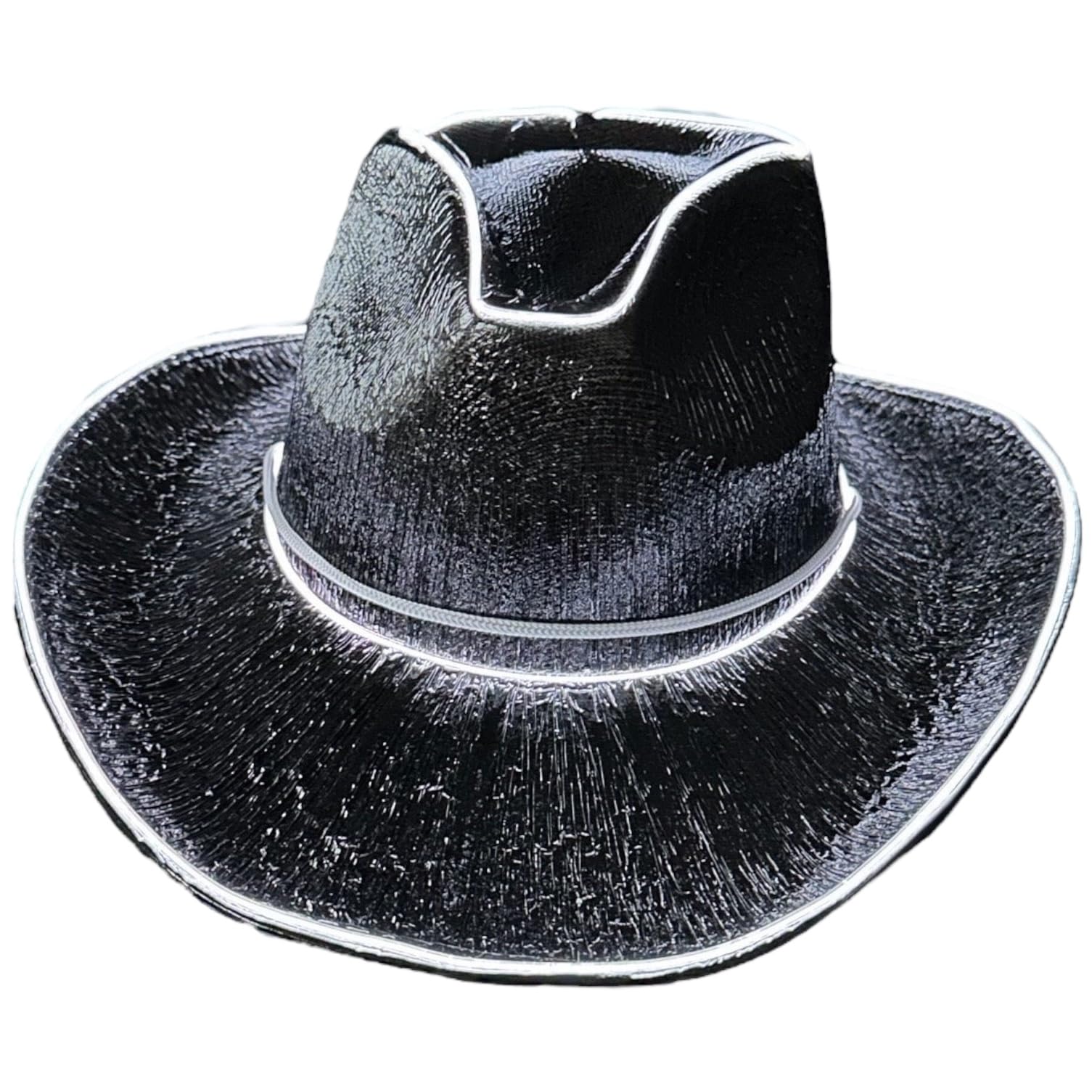 GogoRavers™ Cowboy LED Hat - Colourful Flash Light Up Fedora Costume Rave Fancy Dress Halloween EDM Festival Trippy Fun Dance Sequin Style Jazz Headwear (Black)