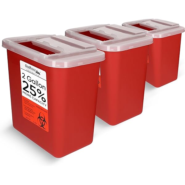 Kendall COVIDIEN 2-Gallon Sharps Container - Red Rotor Lid Medical Waste Disposal Container