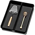 madesmart Utensil Tray-CARBON COLLECTION 2 Compartments, Soft-Grip Lining & Non-Slip Feet & BPA-Free, Small