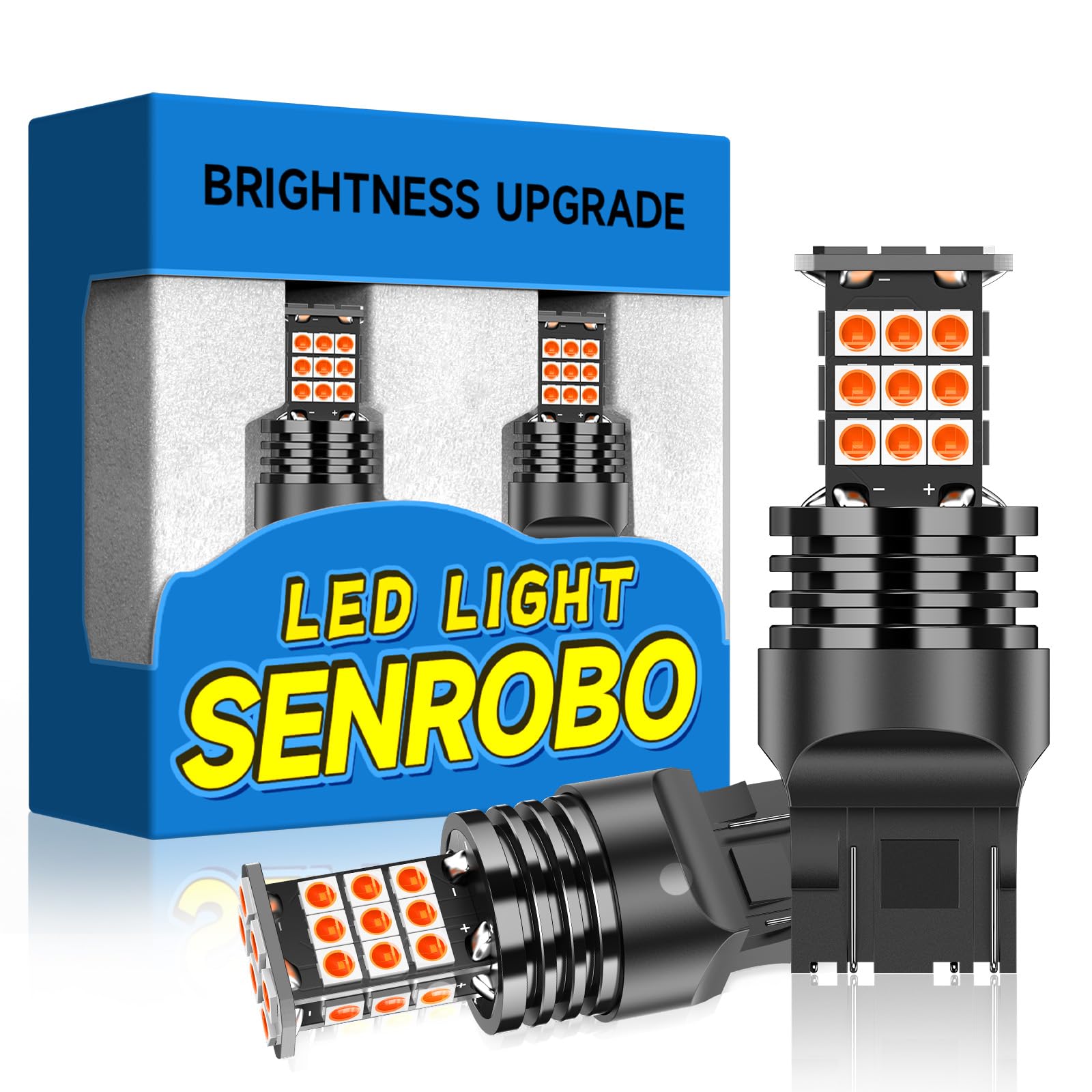 Photo 1 of SENROBO Upgraded 7443 LED Bulb Red Brake Lights,30-SMD 3030 Chipset 500% Brighter T20 W21W 7441 7444 7440 LED Bulb Replacement,Plug and Play,Pack of 2