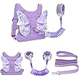 Toddlers Leash + Anti Lost Wrist Link Child Kids Safety Harness Kids Walking Wristband Assistant Strap Belt for Girl Pink (Bu
