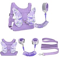 Toddlers Leash + Anti Lost Wrist Link Child Kids Safety Harness Kids Walking Wristband Assistant Strap Belt for Girl Pink (Bu