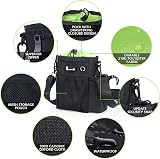 Pecute Large Dog Treat Pouch Bag with Water Bottle Holder Black view 2