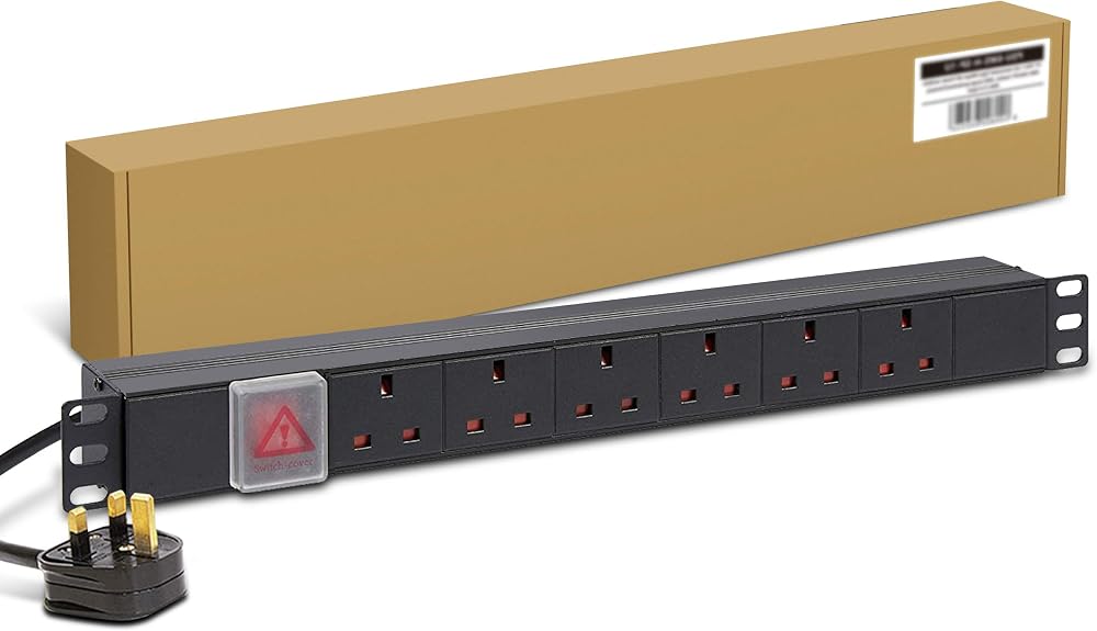 Dynamode 6 Way Horizontal 13A Switched Power Distribution Unit PDU 1.8M Cable