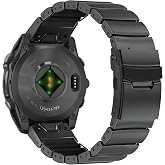 Abanen Lightweight Titanium Silicone Watch Band for Garmin Fenix 8 / Tactix 8 / epix Pro/Enduro, Elevate Dual-Layer Wrist Strap with Flip-Lock Folding Clasp for Fenix 7 /Instinct 3/ Approach S70 47mm