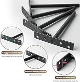 Sayayo Floating Shelf Bracket 8 Pack 200mm Heavy Duty Black EJY8008B-8P view 4