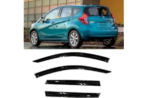 TNLSDW Window Visor Rain Guards Fit for 2014-2019 N-issan Note/Versa Note Hatchback 4PC Rain Side Window Vent Deflectors Tape-On Style Vent Window Deflector Window Visor ent Shade Deflector